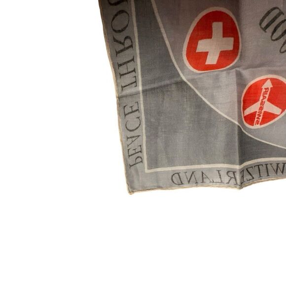 1964/65 Swiss Air New York Worlds Fair Commemorative Handkerchief. Vintage - Picture 3 of 6